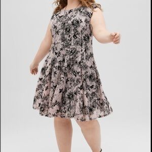 Danny And Nicole Sleeveless Lace Floral Fit And Flare Dress Sz 24W